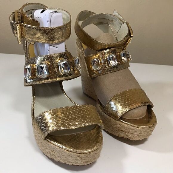 MICHAEL KORS Lynn Ankle Strap Wedge Espadrille 9.5 - Picture 2 of 16